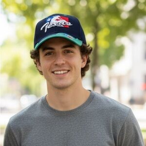 Santo Cap Texas Logo Navy Wool Blend Hat Baseball Cap